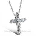 New year gift top sale chain platinum plated cross necklace platinum and diamond necklace